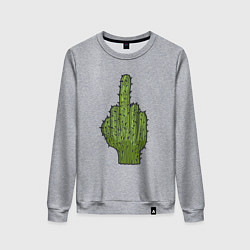 Свитшот хлопковый женский Cactus fuck, цвет: меланж