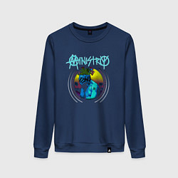 Свитшот хлопковый женский Ministry - Hopium for the masses, цвет: тёмно-синий