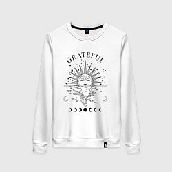 Свитшот хлопковый женский Grateful, цвет: белый