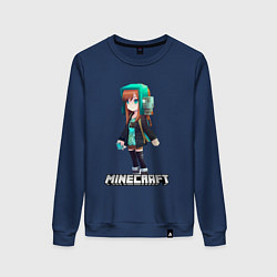 Женский свитшот Minecraft девушка в наушниках