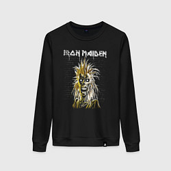 Свитшот хлопковый женский Iron Maiden Eddie, цвет: черный