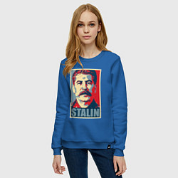 Свитшот хлопковый женский Face Stalin, цвет: синий — фото 2