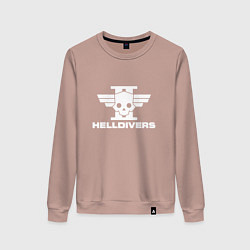 Свитшот хлопковый женский Helldivers 2: Logo, цвет: пыльно-розовый