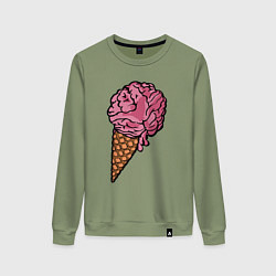 Женский свитшот Brain ice cream