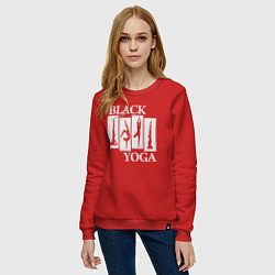 Свитшот хлопковый женский Black yoga, цвет: красный — фото 2