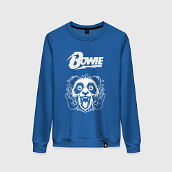 Свитшот хлопковый женский David Bowie rock panda, цвет: синий