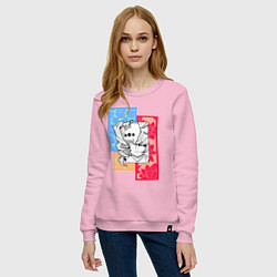 Свитшот хлопковый женский Руи, цвет: светло-розовый — фото 2