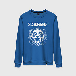 Свитшот хлопковый женский Scorpions rock panda, цвет: синий