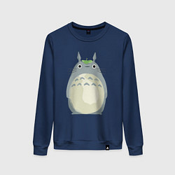 Свитшот хлопковый женский Neighbor Totoro, цвет: тёмно-синий