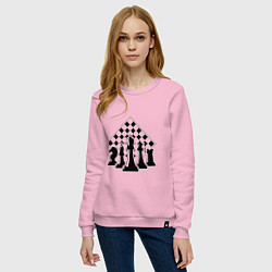 Свитшот хлопковый женский The chessboard, цвет: светло-розовый — фото 2