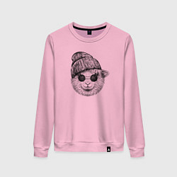 Свитшот хлопковый женский Ягнёнок модный, цвет: светло-розовый