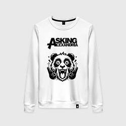 Свитшот хлопковый женский Asking Alexandria - rock panda, цвет: белый