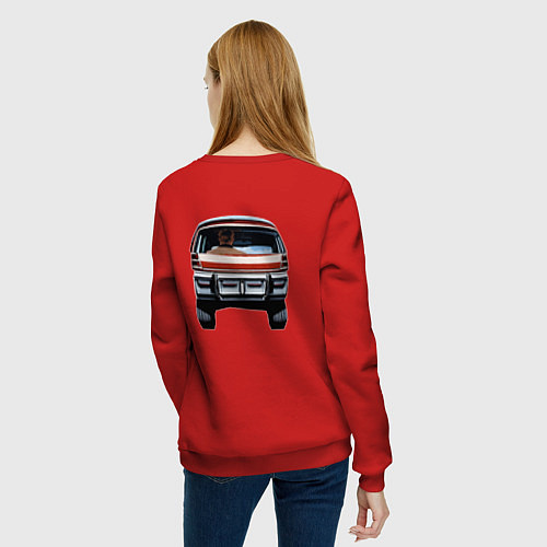 Женский свитшот Райан гослинг за рулём мем / Красный – фото 4