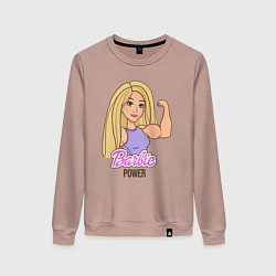 Свитшот хлопковый женский Barbie power, цвет: пыльно-розовый