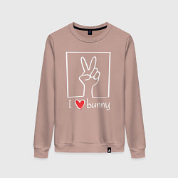 Женский свитшот I love bunny