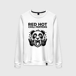 Свитшот хлопковый женский Red Hot Chili Peppers - rock panda, цвет: белый