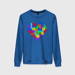 Свитшот хлопковый женский Color tetris, цвет: синий