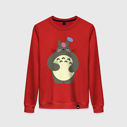 Свитшот хлопковый женский Totoro game, цвет: красный