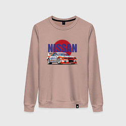 Свитшот хлопковый женский Nissan Skyline GTR 32, цвет: пыльно-розовый