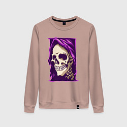 Свитшот хлопковый женский Violet death, цвет: пыльно-розовый