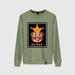 Женский свитшот Веселый король смайликов - Funny king emoji