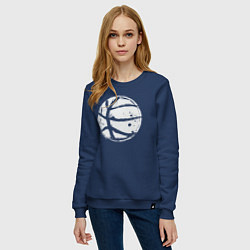 Свитшот хлопковый женский Basket balls, цвет: тёмно-синий — фото 2