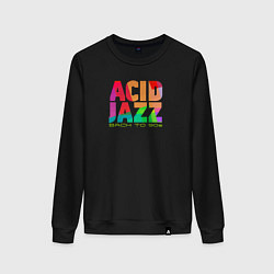 Свитшот хлопковый женский Acid jazz colorful, цвет: черный