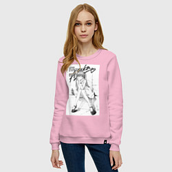 Свитшот хлопковый женский Евангелион Аска Сорью, цвет: светло-розовый — фото 2