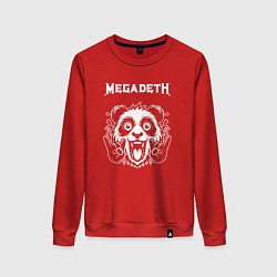 Свитшот хлопковый женский Megadeth rock panda, цвет: красный