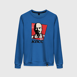 Свитшот хлопковый женский Владимир Ленин революционер, цвет: синий