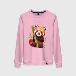 Свитшот хлопковый женский The Red Panda, цвет: светло-розовый