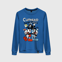 Свитшот хлопковый женский Cuphead - devil, цвет: синий