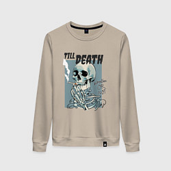 Женский свитшот Курящий скелет