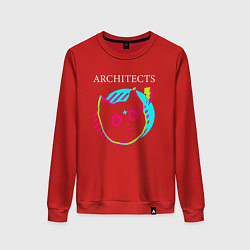 Свитшот хлопковый женский Architects rock star cat, цвет: красный