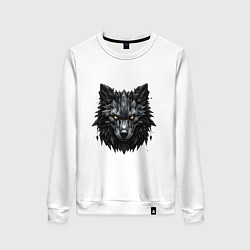 Свитшот хлопковый женский Графитовый волк, цвет: белый
