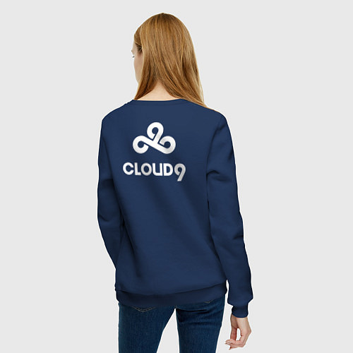 Женский свитшот Cloud9 - white logo / Тёмно-синий – фото 4