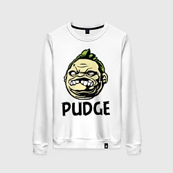 Свитшот хлопковый женский Pudge Face, цвет: белый