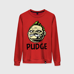 Свитшот хлопковый женский Pudge Face, цвет: красный