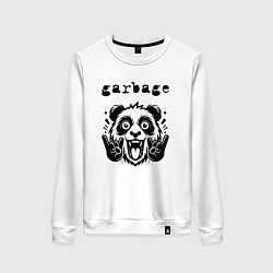 Свитшот хлопковый женский Garbage - rock panda, цвет: белый