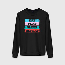 Женский свитшот Eat play sleep repeat