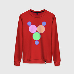Свитшот хлопковый женский Окружности матрешки, цвет: красный