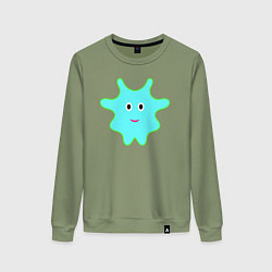 Свитшот хлопковый женский Неоновый персонаж, цвет: авокадо