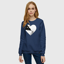 Свитшот хлопковый женский Любовь к космосу, цвет: тёмно-синий — фото 2