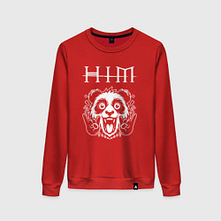 Свитшот хлопковый женский HIM rock panda, цвет: красный