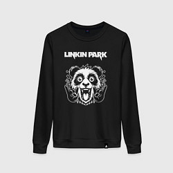 Свитшот хлопковый женский Linkin Park rock panda, цвет: черный