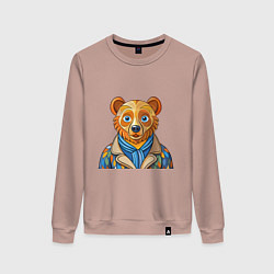 Женский свитшот Медведь в стиле Ван Гога