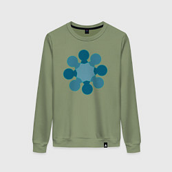 Свитшот хлопковый женский Фигура из кругов, цвет: авокадо