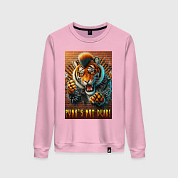 Женский свитшот Punks not dead - motto tiger