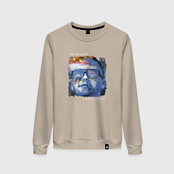 Свитшот хлопковый женский Depeche Mode - andy fletcher memory, цвет: миндальный