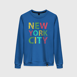Свитшот хлопковый женский New York city colors, цвет: синий